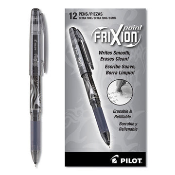 Pilot® Frixion Point Erasable Gel Pen, Stick, Extra-fine 0.5 Mm, Black Ink, Black Barrel freeshipping - TVN Wholesale